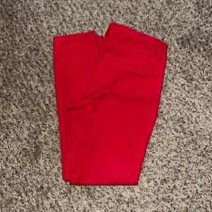 Womens red Old Navy pencil pants, mid rise, size 2 regular